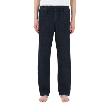 selvedge stripe track pants _ rinsed indigo