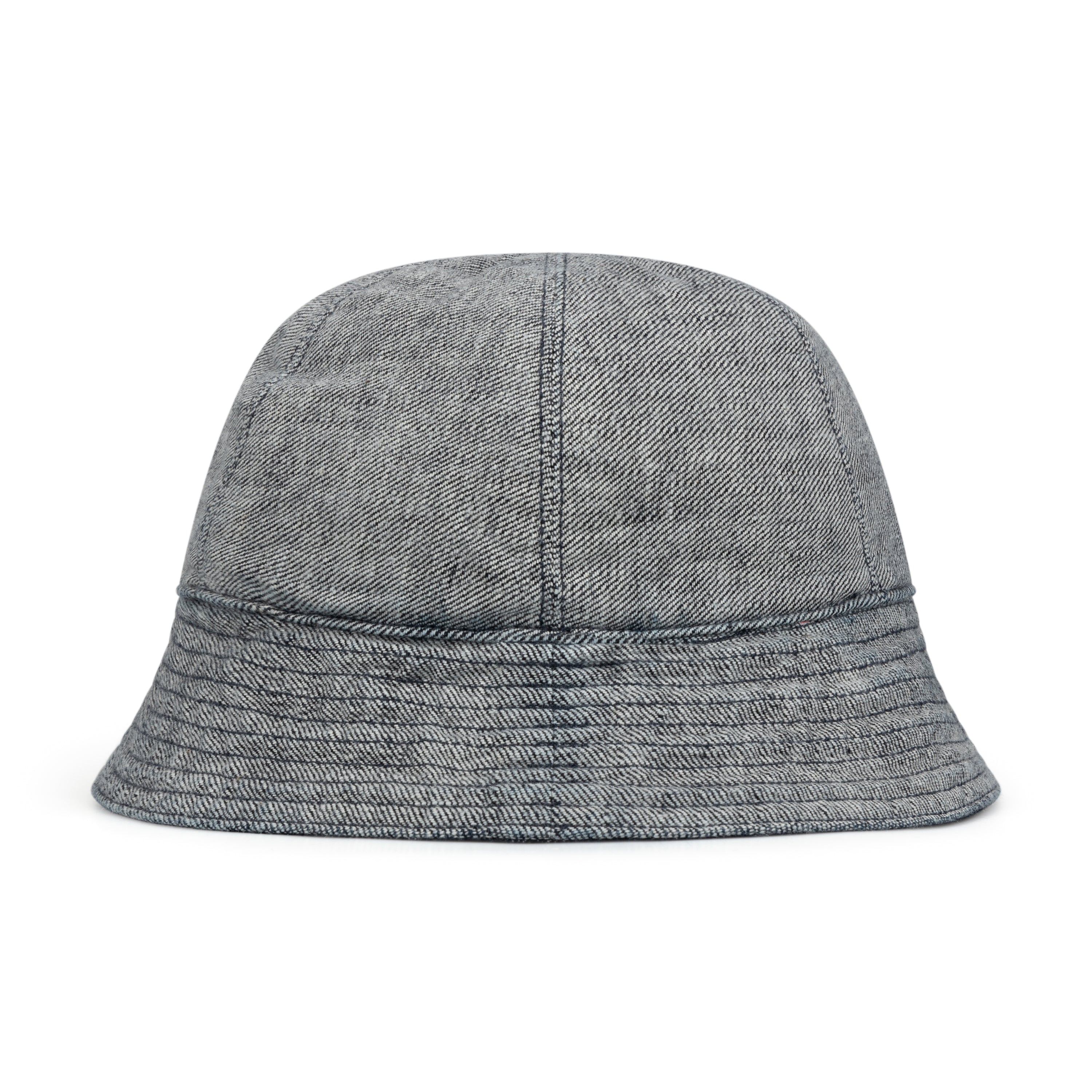 Selvedge Denim Bucket Cap in Rinsed Indigo Denim