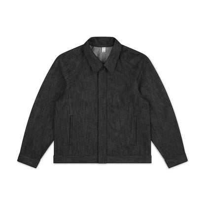raglan jacket _ raw black selvedge denim
