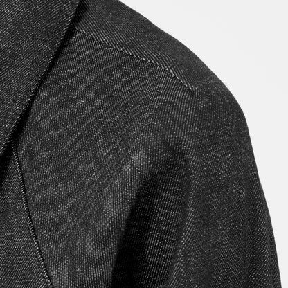 raglan jacket _ raw black selvedge denim