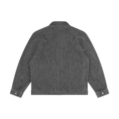 raglan jacket _ washed grey selvedge denim
