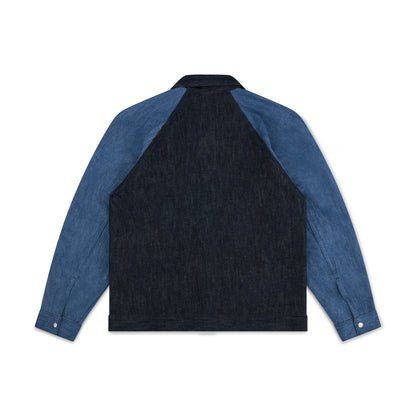 raglan jacket _ rinsed / washed indigo selvedge denim