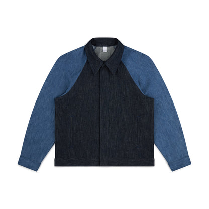 raglan jacket _ rinsed / washed indigo selvedge denim
