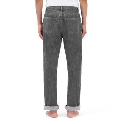 relaxed tapered jean _ washed grey selvedge denim