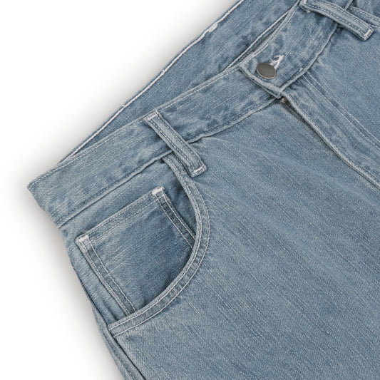 relaxed tapered jean _ ozone wash selvedge denim