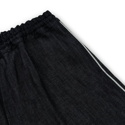 selvedge stripe track pants _ raw indigo