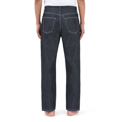 relaxed tapered jean _ raw indigo selvedge denim w/ contrast